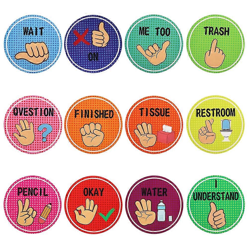 1 Set Classroom Hand Signal Posters for Nonverbal Communication Visual Cues Inclusive Teaching Decor Easy to Clean Suitable for Elementary