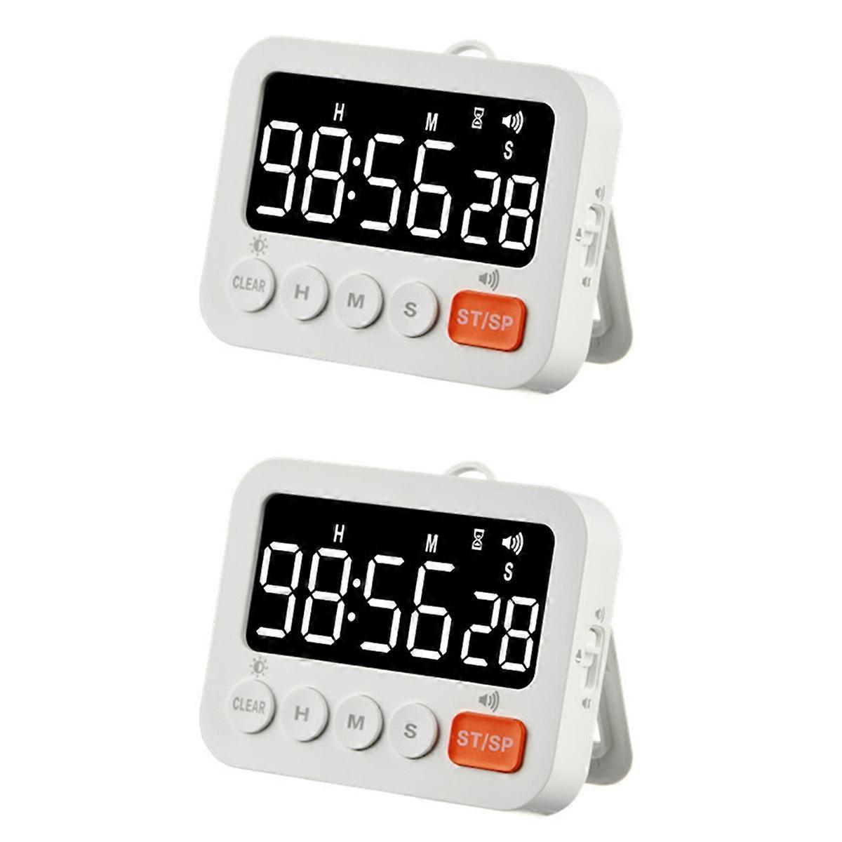 2X Kitchen Timer Digital Timer Manual Countdown Cooking Timer Cooking Shower Study Stopwatch Kitchen