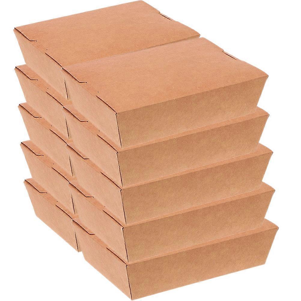 Practical Pizza Boxes Square Flipped Lid Food Kraft Paper Waterproof 20Pack