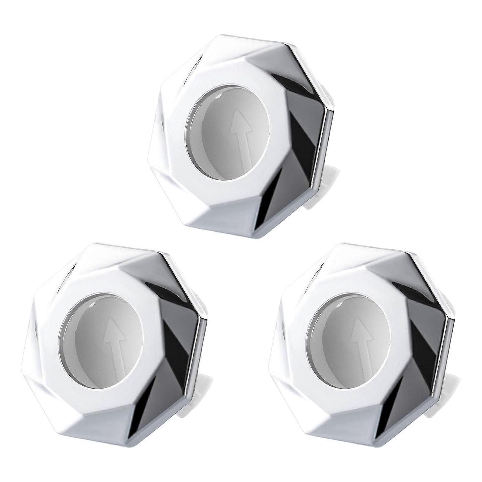 Overflow Covers Set of 3 Easy-to-Install Bathroom and Kitchen Sink Designs in Elegant Silver Color