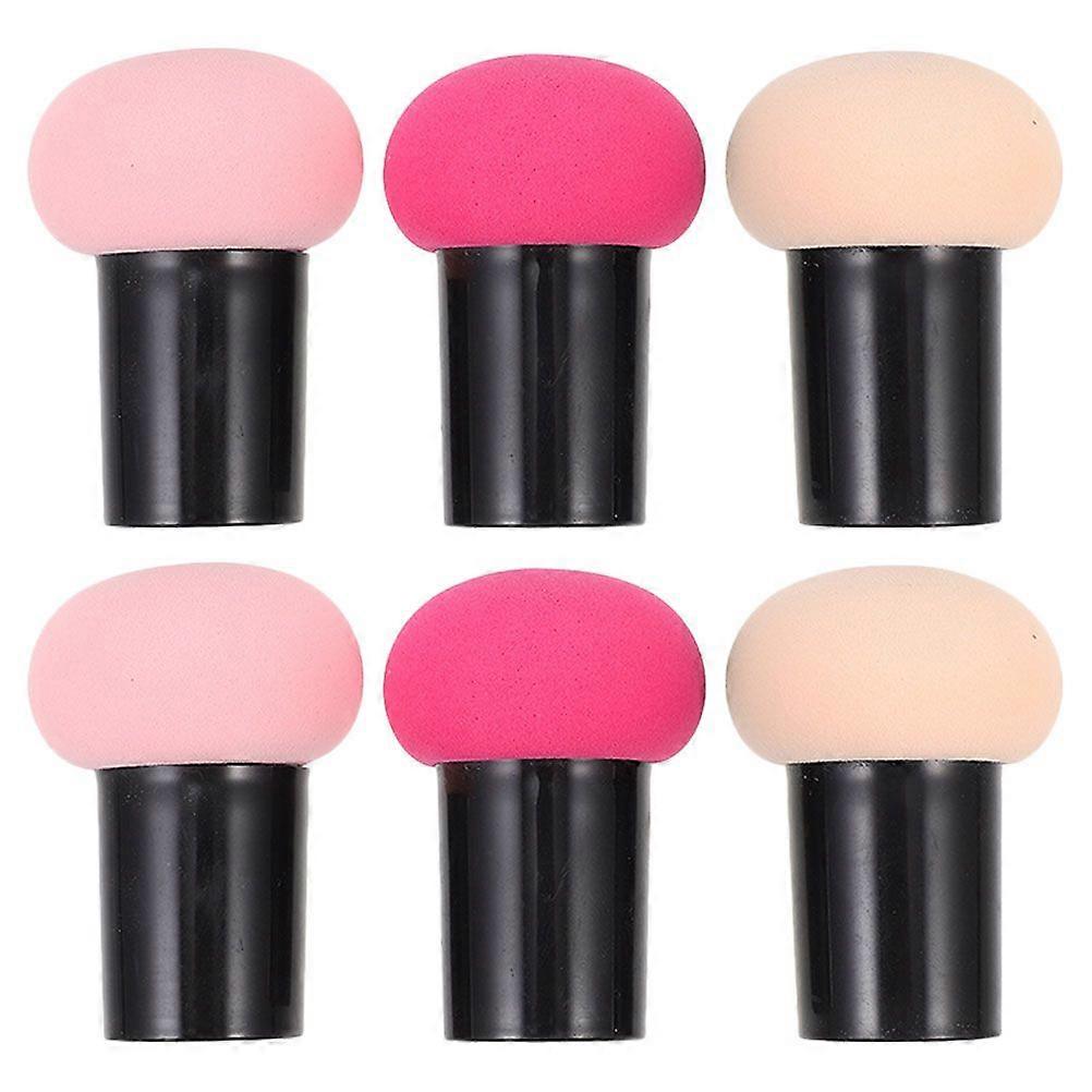 6PCS Mushroom Head Makeup Sponge Set Dual-Use Foundation Puff Cosmetic Sponge  BB Cream Tool for Dry and Wet Makeup Application