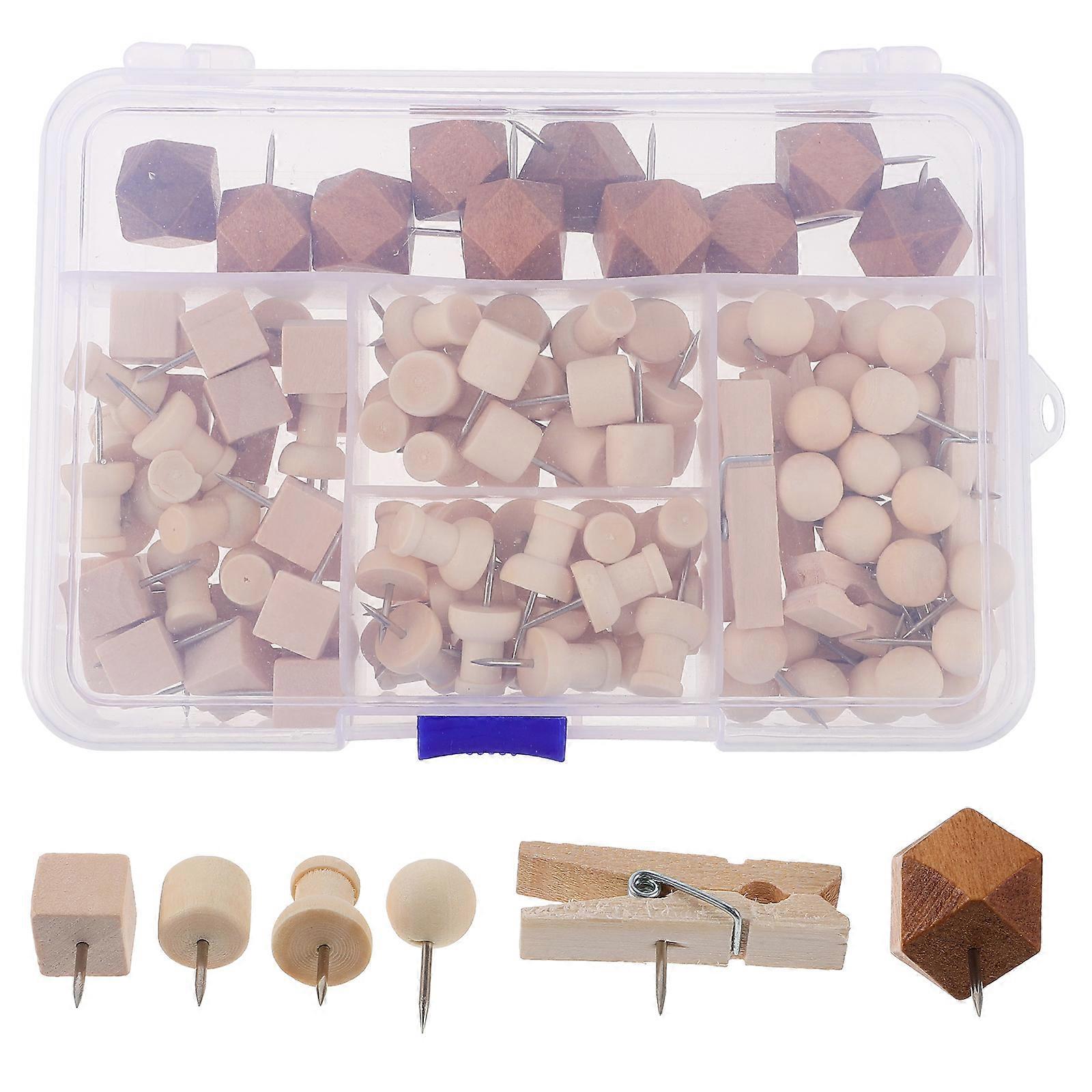 Creative Push Pin Multi-Function Wood Pushpins Map Marking Activities 128