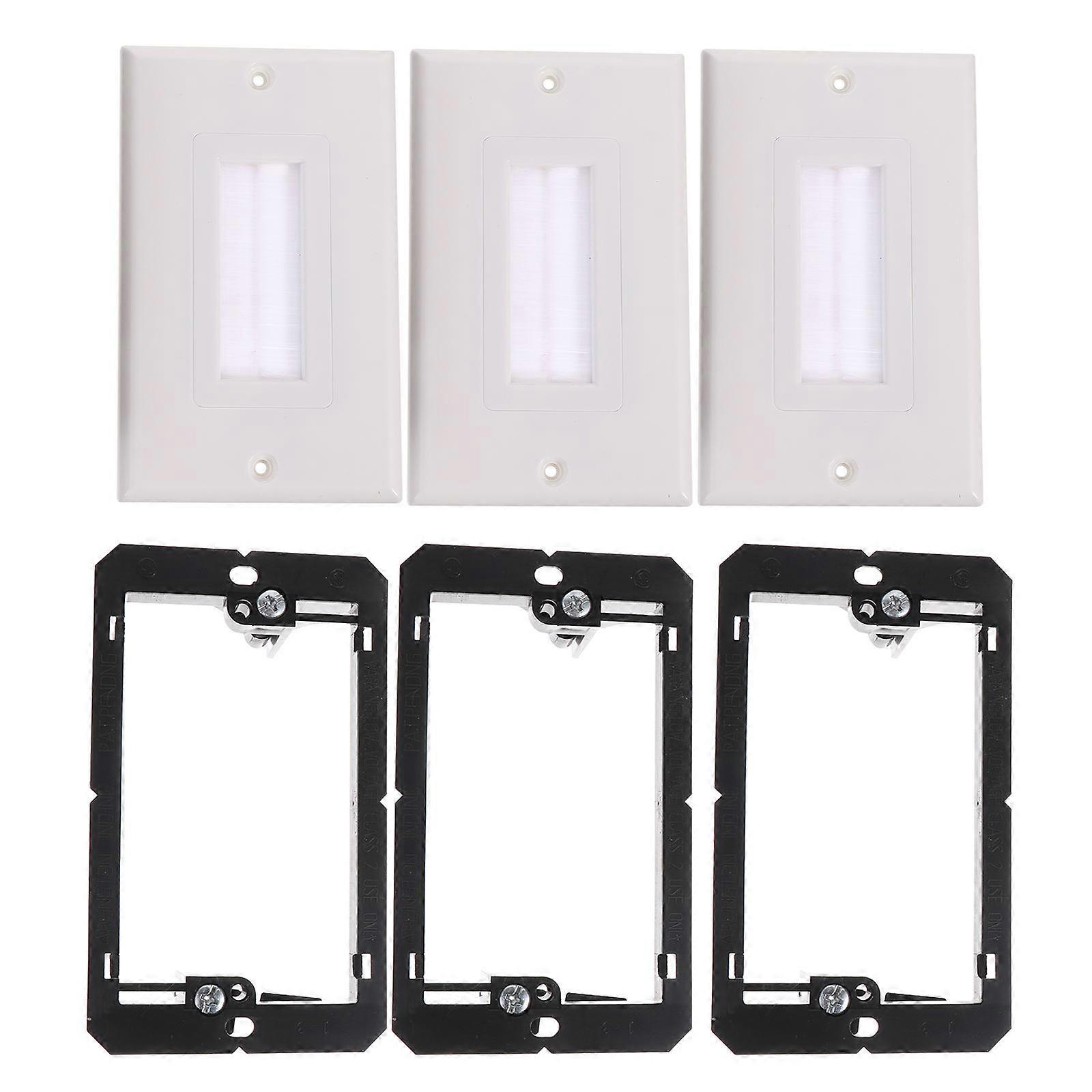 Low Voltage Wall Plate With Cable Pass Through For Professionals 3Pcs