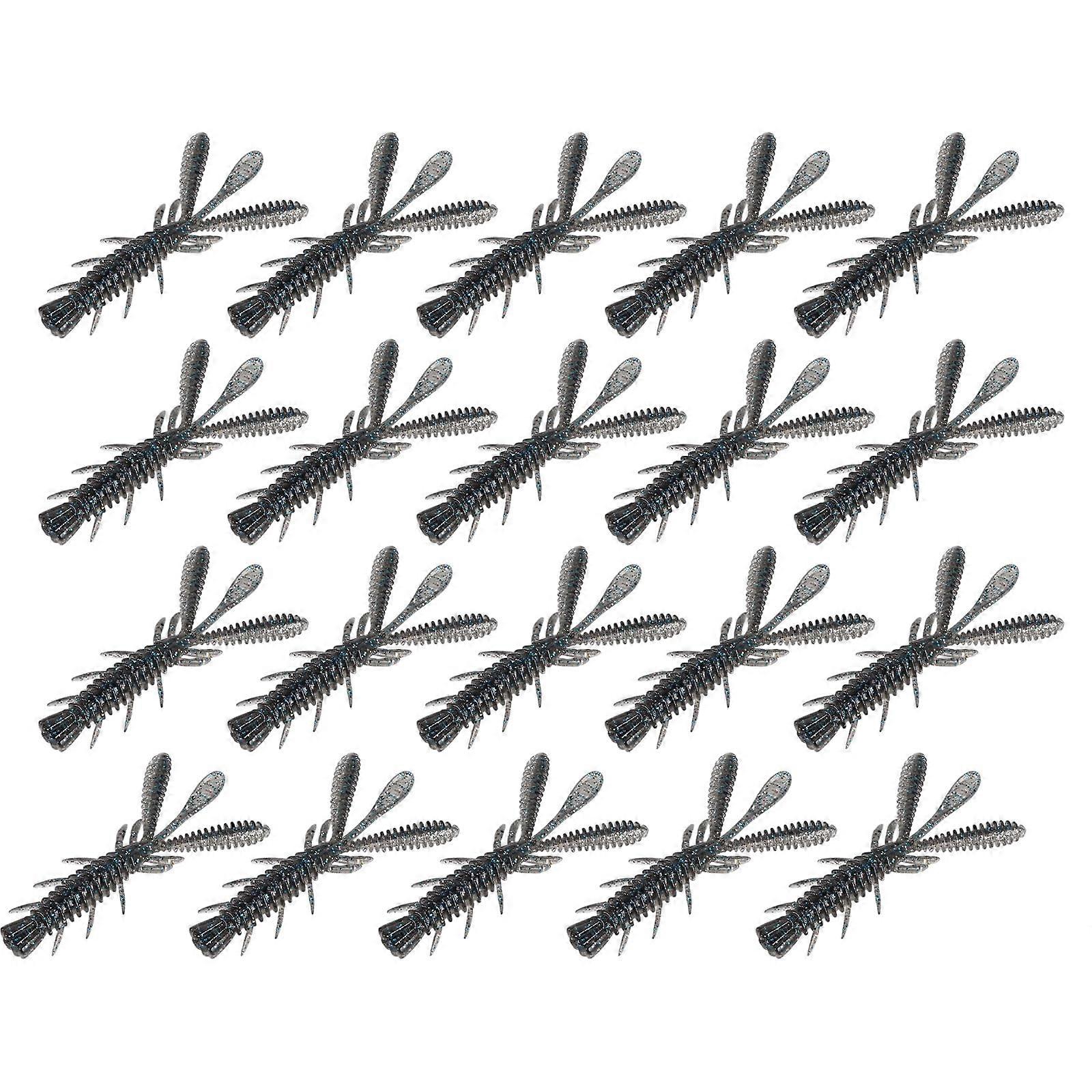 20pcs soft plastic fishing lures artificial swim bait floating shrimp protectors lobster curls for outdoor fishing easy to use Ref: 7134
