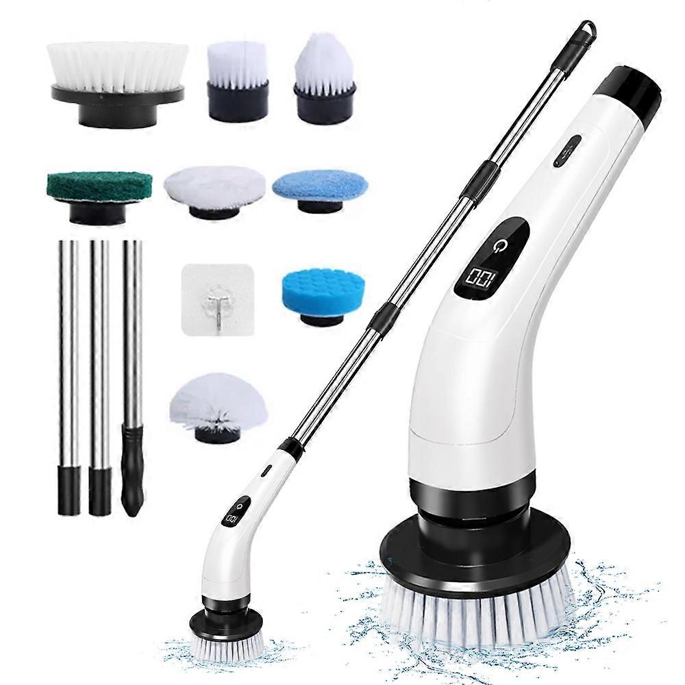 Electric Cleaning Brush Set 8-in1 Spin Scrubber Cordless Cleaning Tools