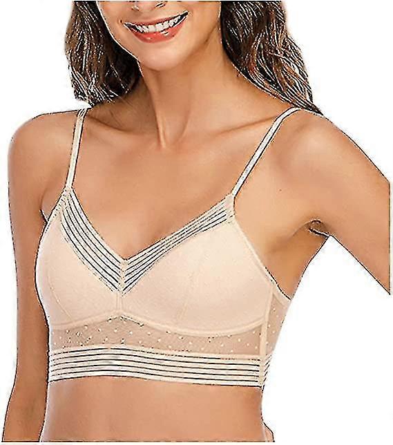 Low Back Wireless Lifting Lace Bra, U Shaped Push Up Backless Bra Deep V Invisible Low Back Bra