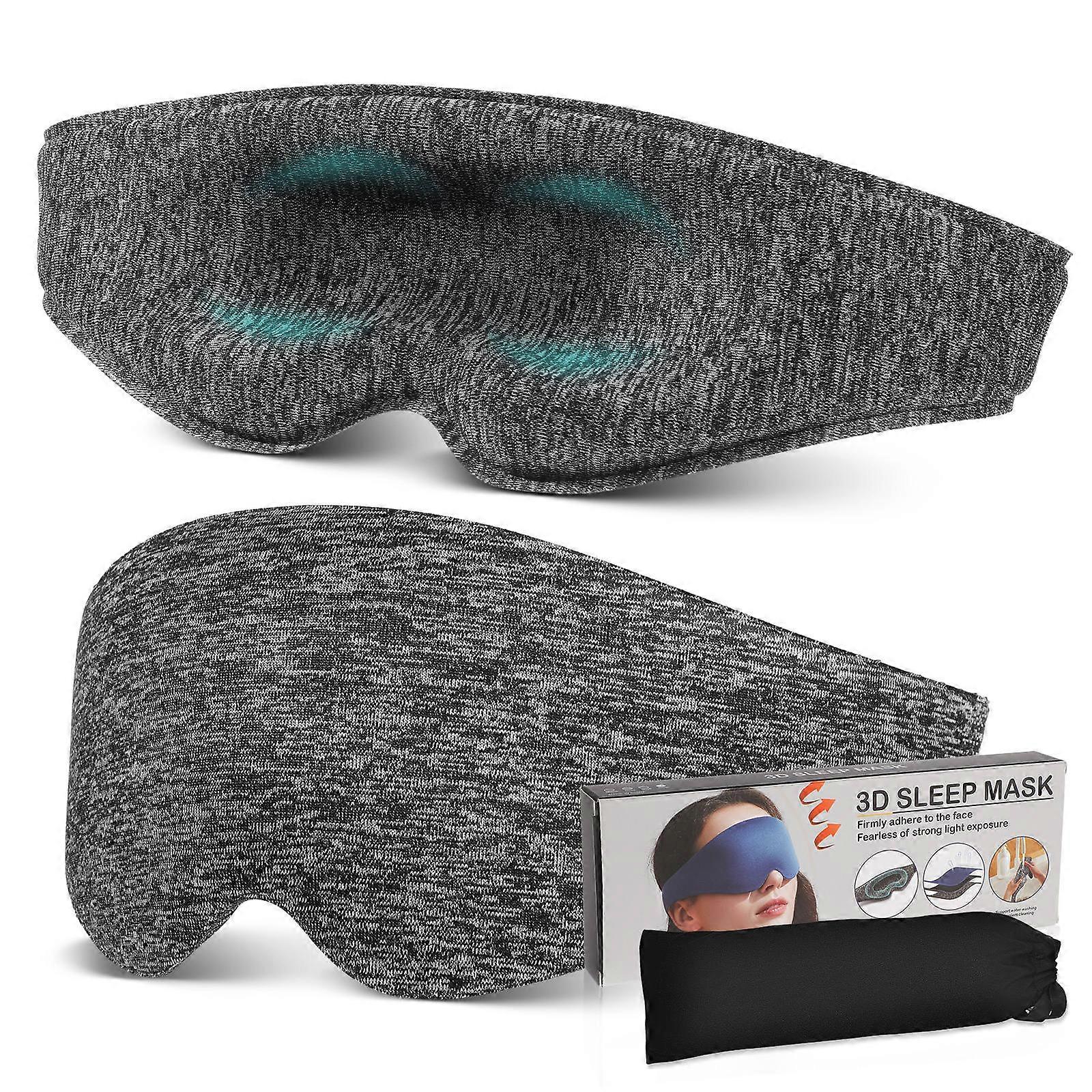 Eye Mask Ergonomic Design All Head Sizes Polyester 3D -Blocking For Napping 1 Set