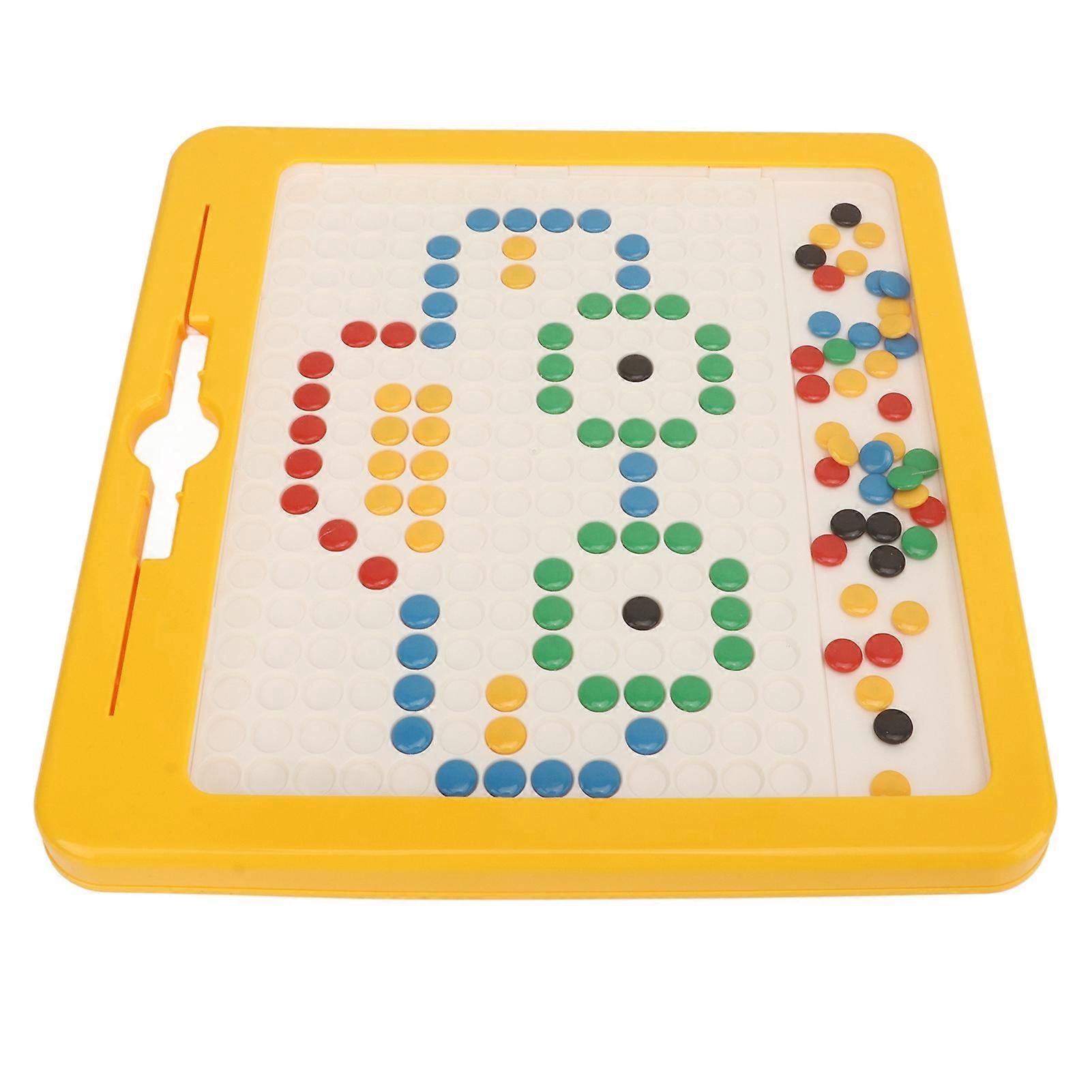 Magnetic Doodle Board Educational Puzzle Magnetic Dots Doodle Board with 12 Double Sided Card for 3 Years Old and Above