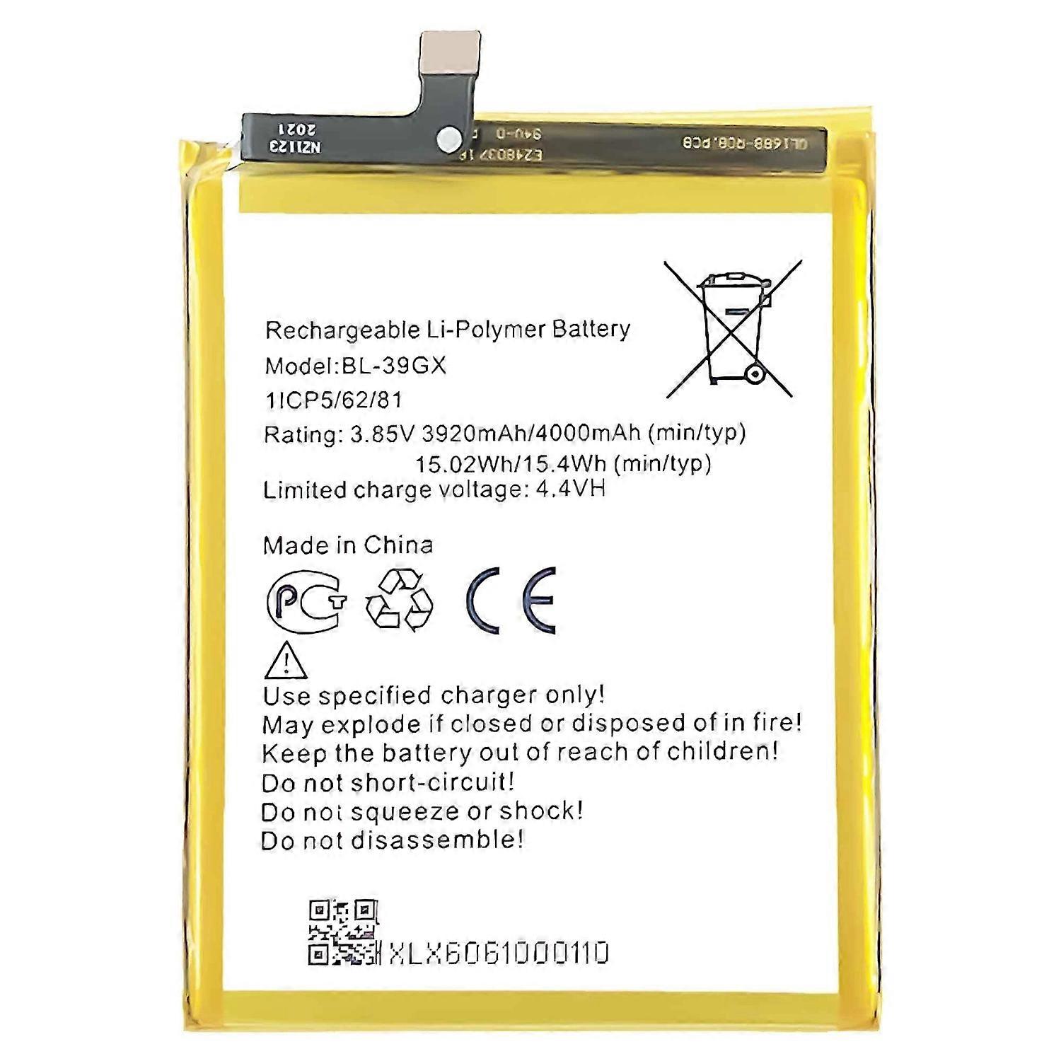 For Infinix Hot S3 Hot 6 Pro 3.85V 3920mAh Li ion Polymer Battery Assembly Part (Encode: BL 39GX) (w