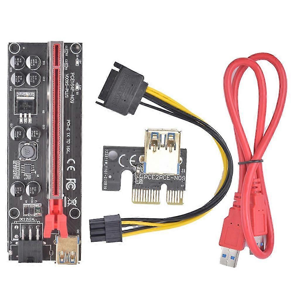 Ver009s-Plus Pci-E 1x To 16x Riser Card, 8 Solid Capacitors