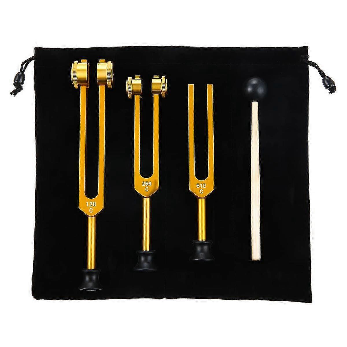 3Pack Tuning Fork Set (128Hz, 256Hz, 512Hz) for Chakra, Sound, Sonic Slider Fork