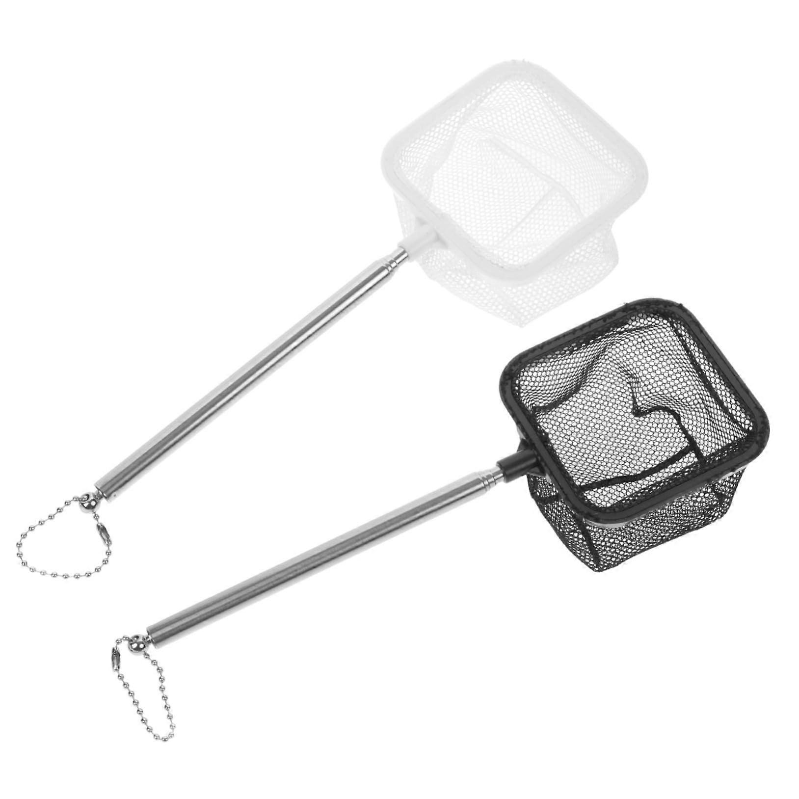 Aquarium Fish Net Pack of 2, Stainless Steel Carp Fishing Net, Portable Skimmer and Landing Net for Aquariums