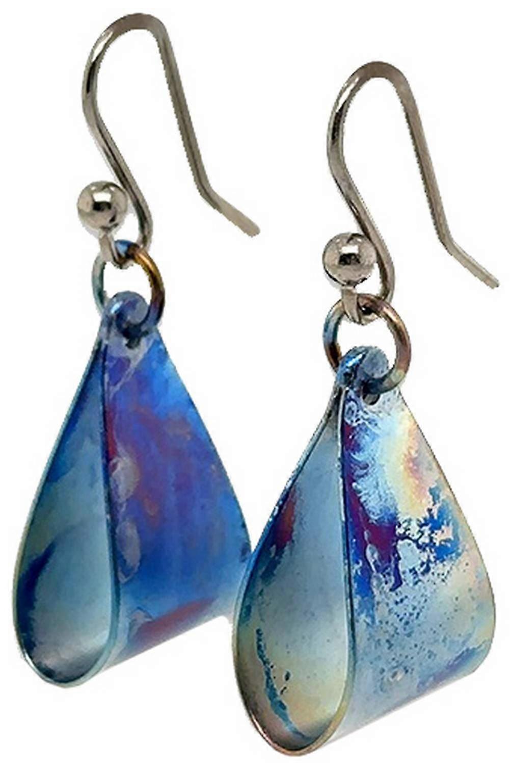 Ti2 Titanium Small Denim Drop Earrings - Denim Blue