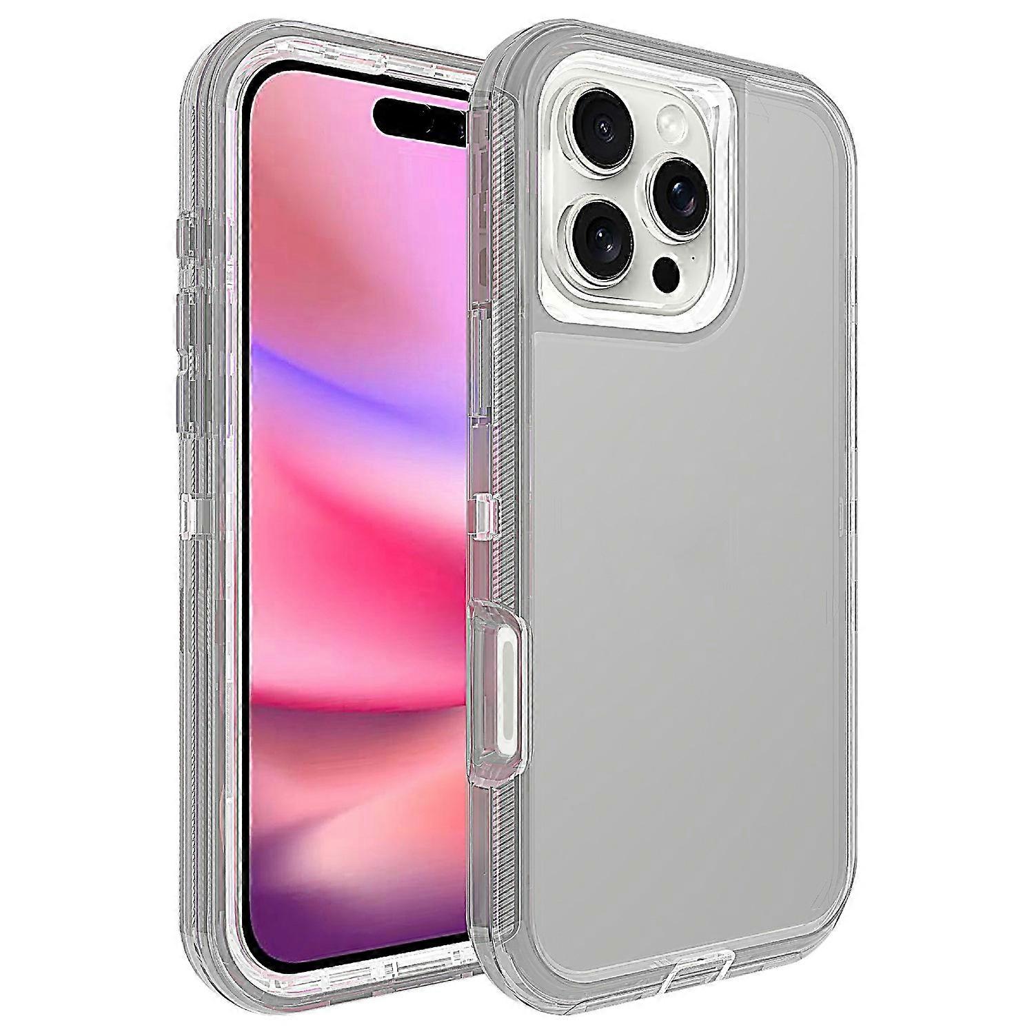For iPhone 16 Pro Max Case 3 in 1 Detachable Shockproof TPU + PC Phone Back Cover