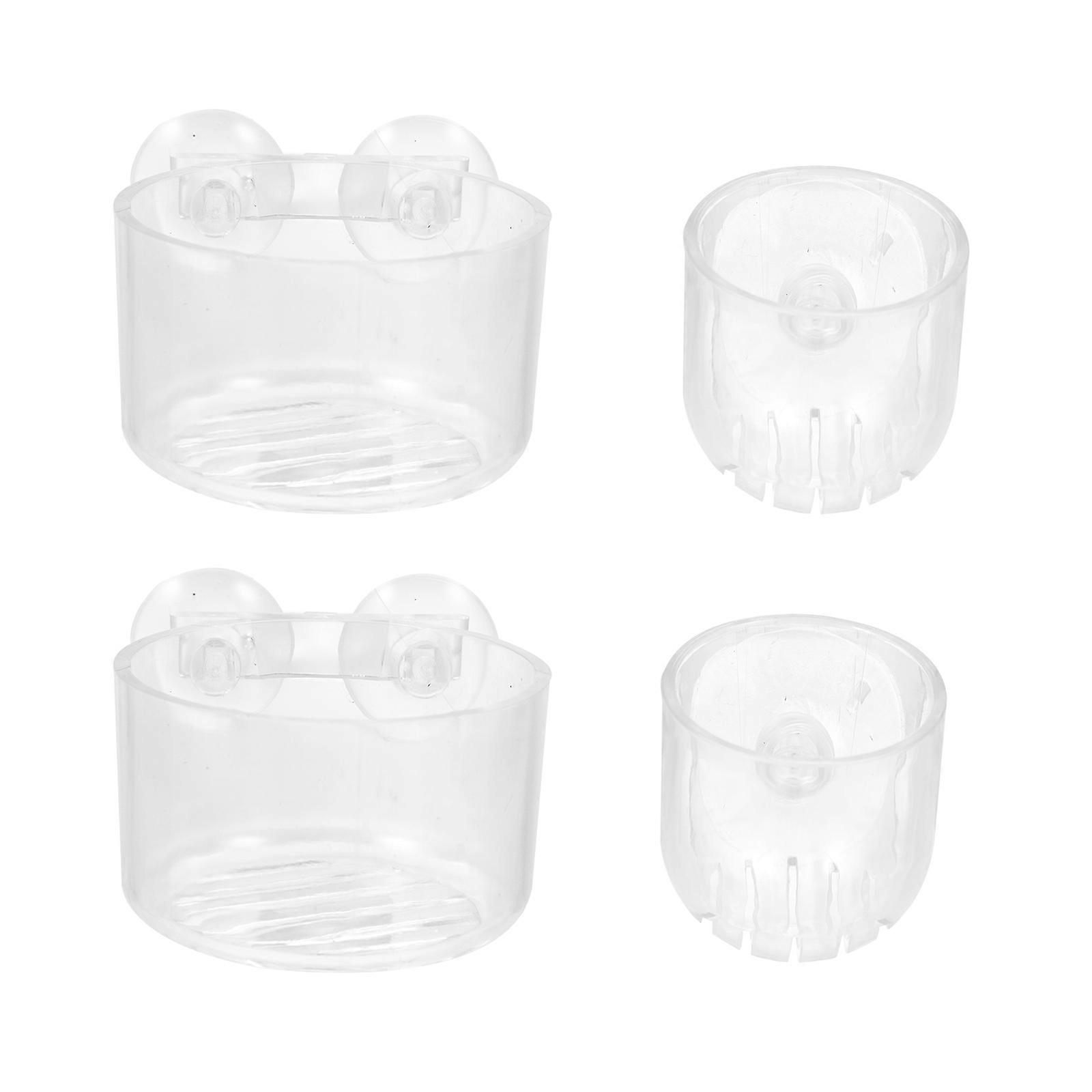 4pcs Acrylic Feeding Cups for Fish Tank Aquarium Shrimp Feeder Dishes Accessories