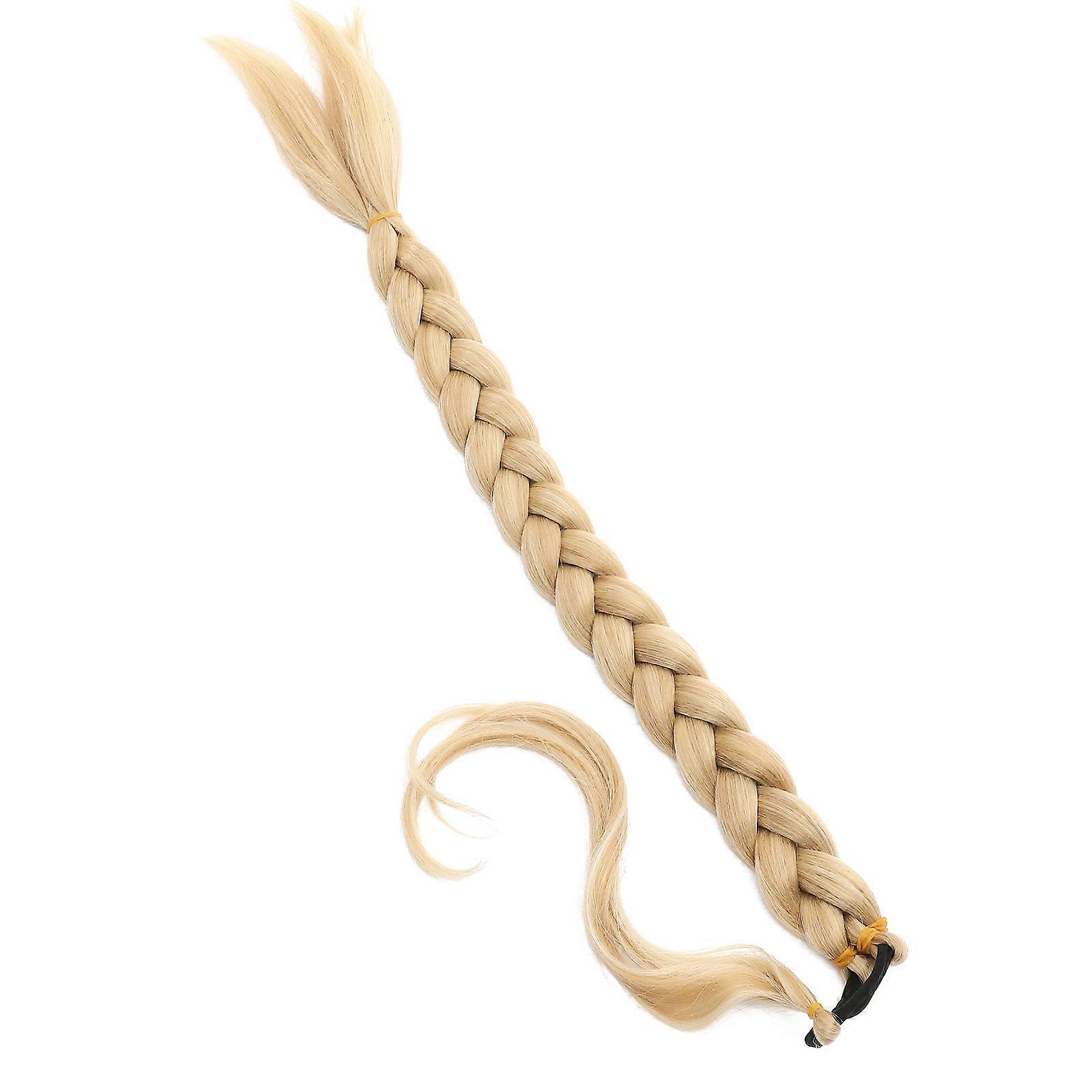 Hair Braid Extensions for Women Braided Ponytail Extension Practical and Realistic for Concert Wedding 80x3cm Yellow 1Pack
