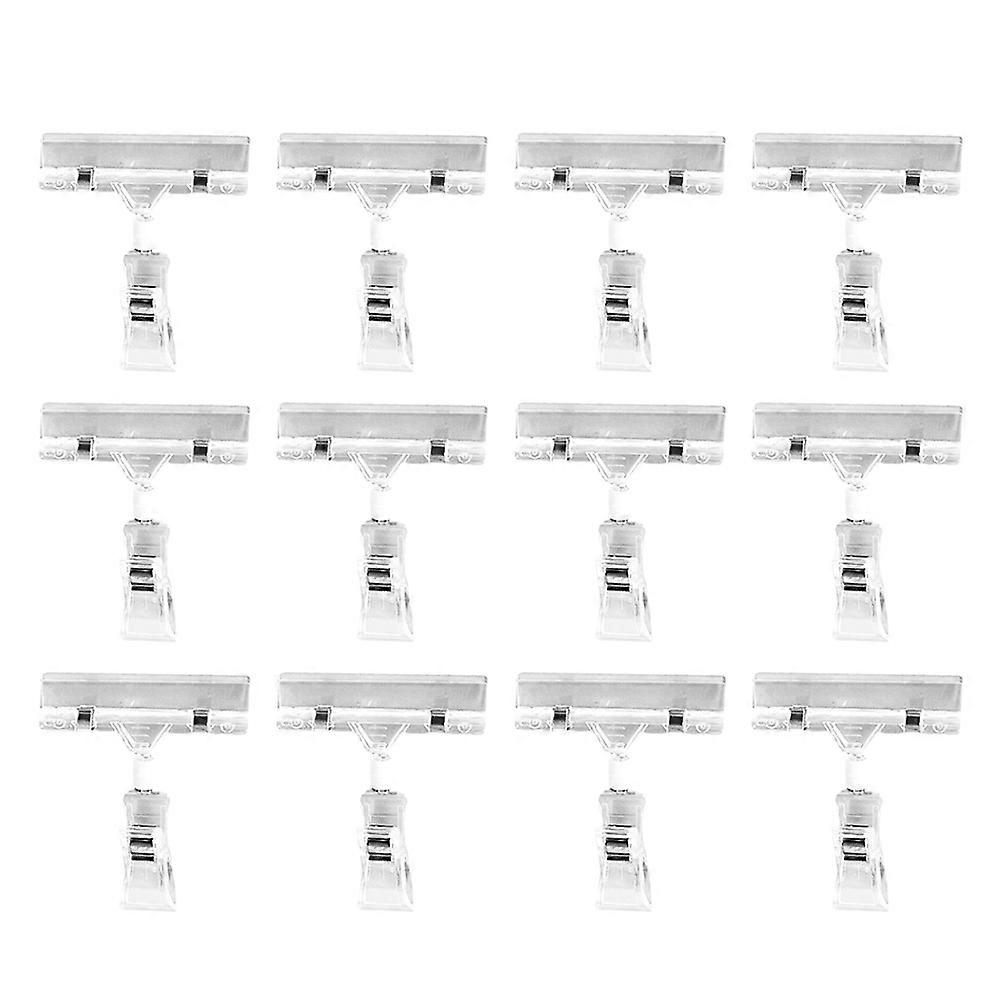 25pcs Transparent Rotatable Price Tag Clips for Supermarkets & Retail Displays – Double Clip Design for Easy Shelf Attachment