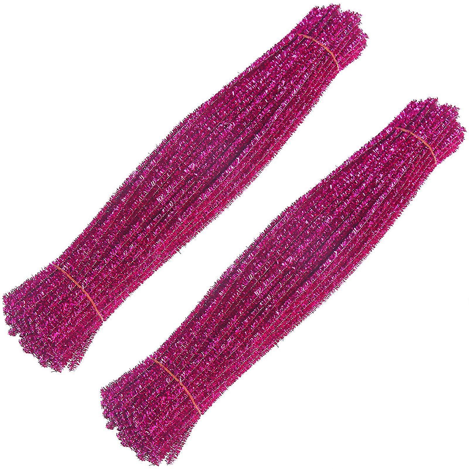 200Pcs Multi-Color Pipe Cleaners for DIY Crafts, Rose Red, 12