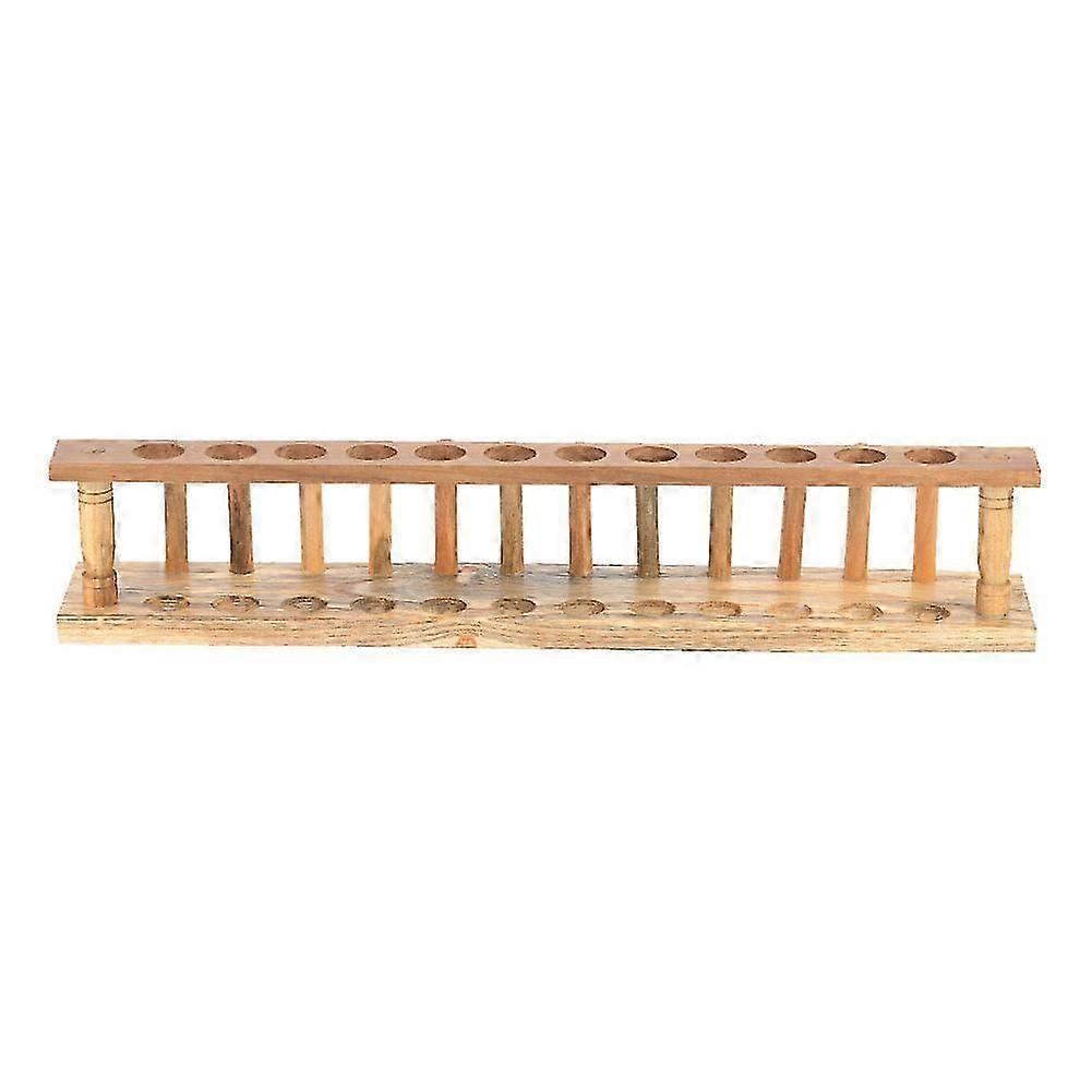 Durable and Strong Wooden Test Tube Stand for Chemical Laboratory (12 Holes)
