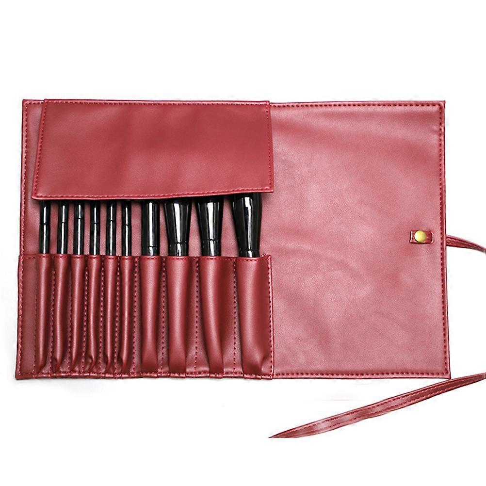 It sounds like you're referring to a product description for a **PU makeup brush rolling bag** — a compact cosmetic organizer ideal for both travel