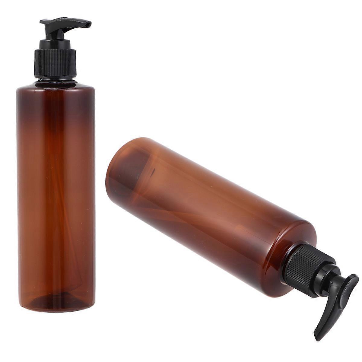 Shampoo Bottles Refillable Lotion Bottles Home Use 250ml Brown Press Pump Design 6Pack