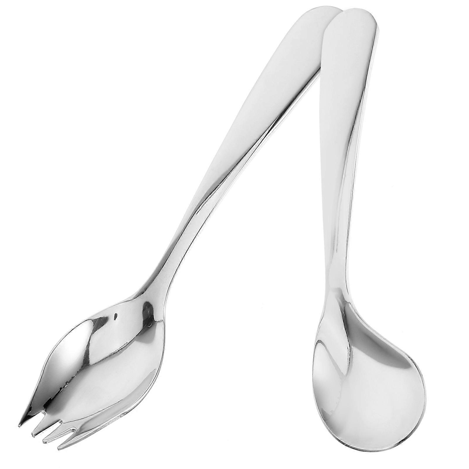 Ergonomic Angled Spoon Set for Disabled and Elderly Individuals, Stainless Steel Curved Utensils with Comfortable Handles for Easy Self Feeding