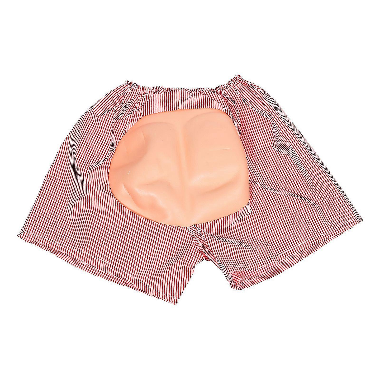 Erwachsene Hilarious Mooning Shorts Hose EVA Po Kostüm Unterteile für Kostümparty mit schwarzem Farbton (Rot-Weiß-Streifen)