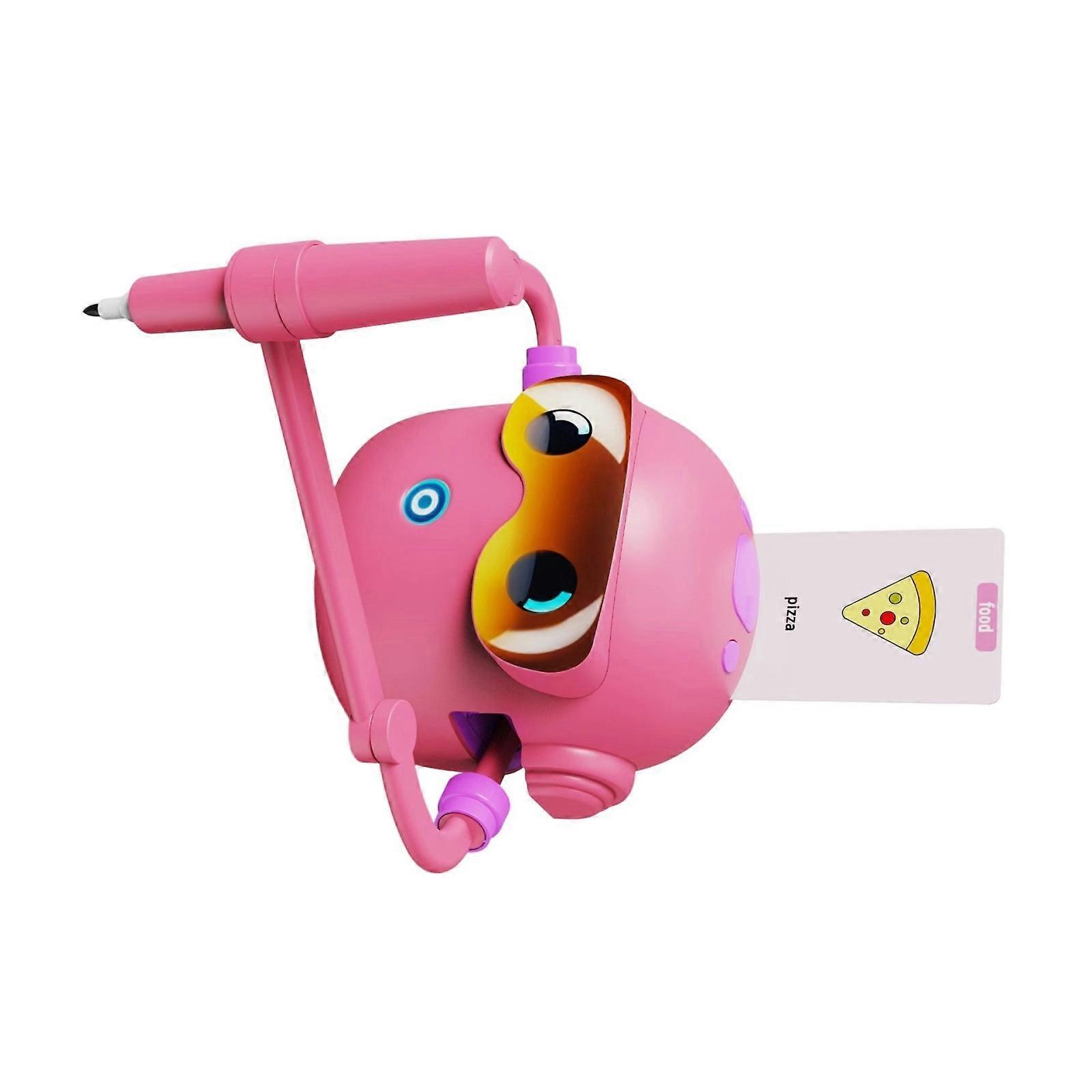 Interactive Educational Robot For Kids Magical Drawing Toy With 100 Theme Cards Boost Creativity Learning  Pink