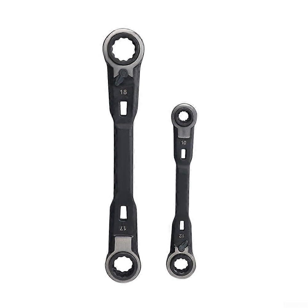 2-Piece Ratchet Wrench Set for Auto Maintenance, Double-Ended Tool for Quick Repairs