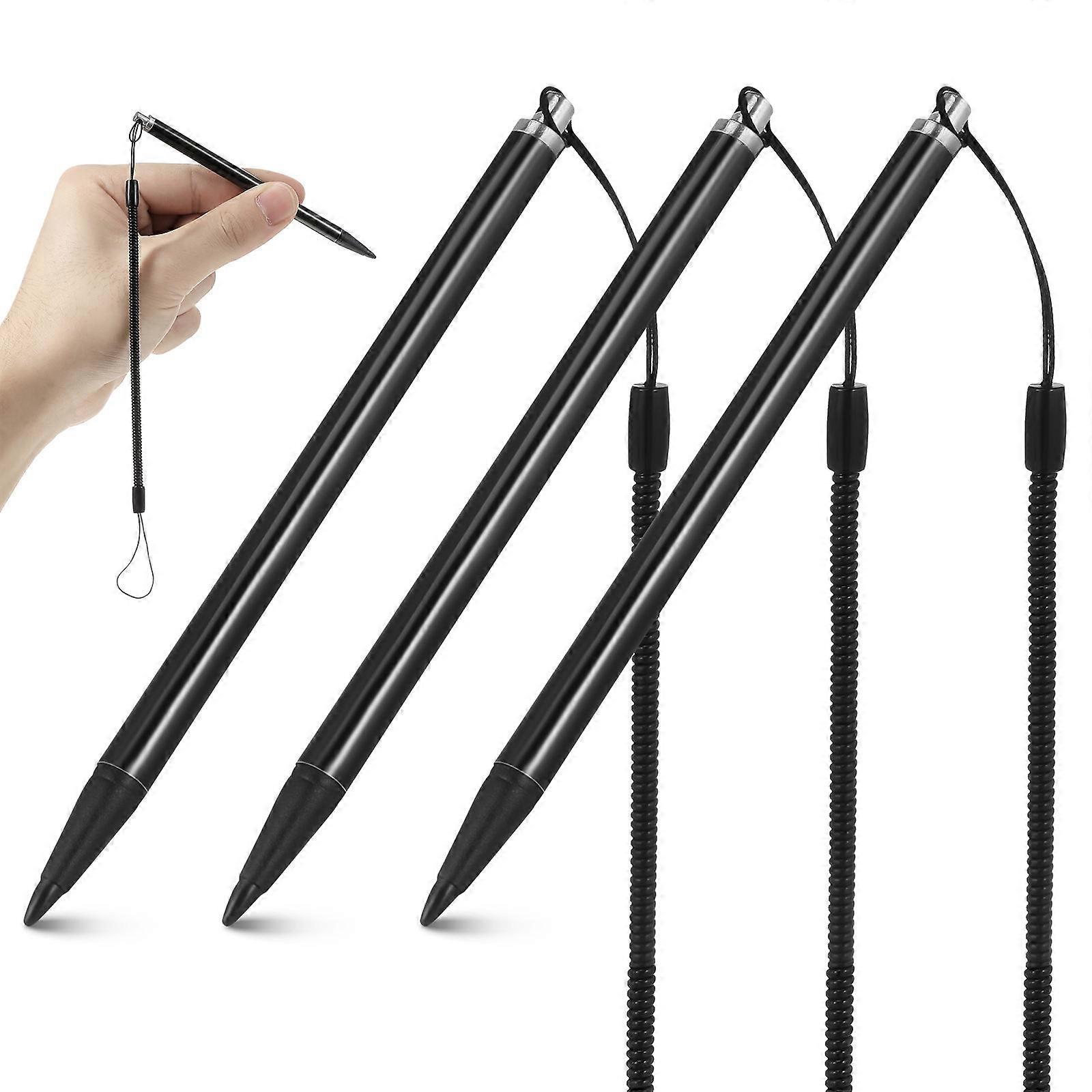 Stylus Pen for Touch Screens with Anti Loss Spring Rope for Precise Control Black 3pcs