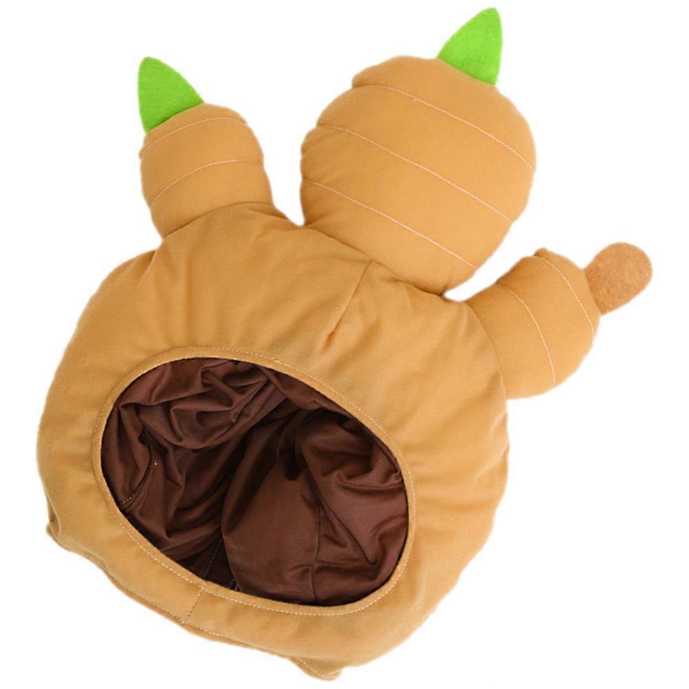 Cute Light Yellow Plush Ginger Hat for Festivals and Parties, Excellent Workmanship, Comfortable Fit