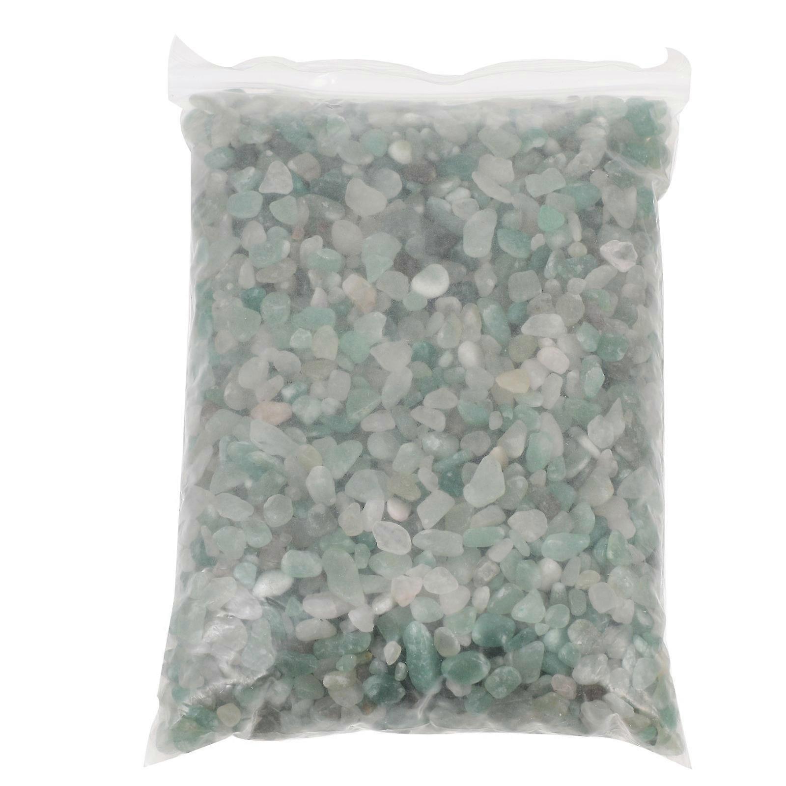 Natural Stone Decorative Pebbles for Fish Tank Vase Planter Aquarium Decoration Green Color 6 Packs