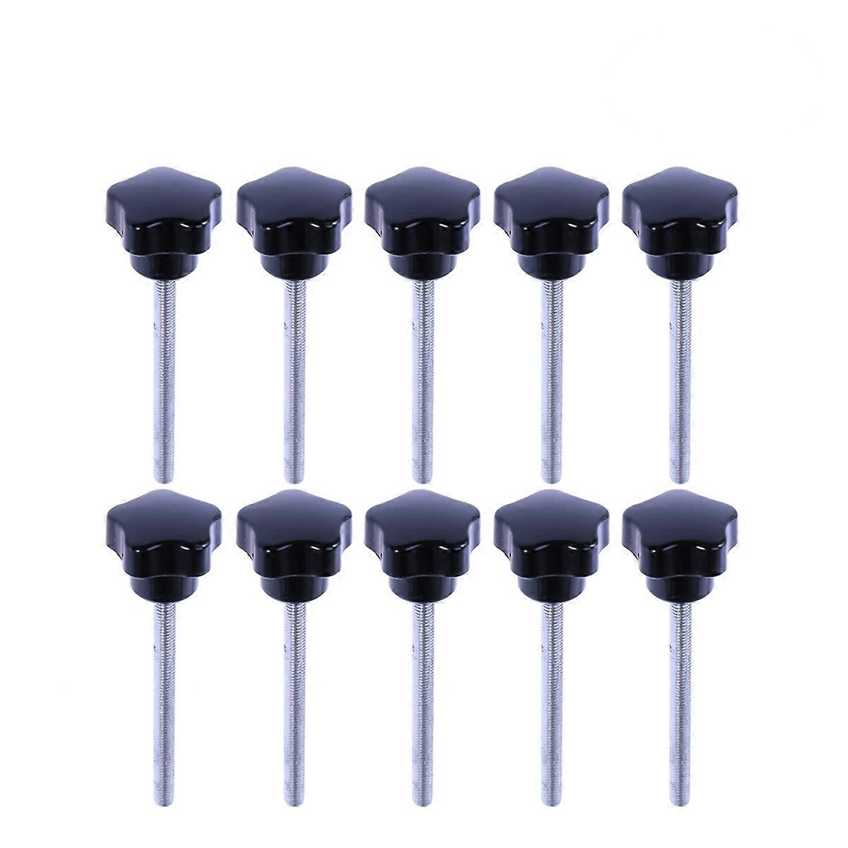 مقابض لقط نجمة على شكل برغي نوع تصميم أسود M5x60 سهل التركيب قبضة مريحة 10 قطع