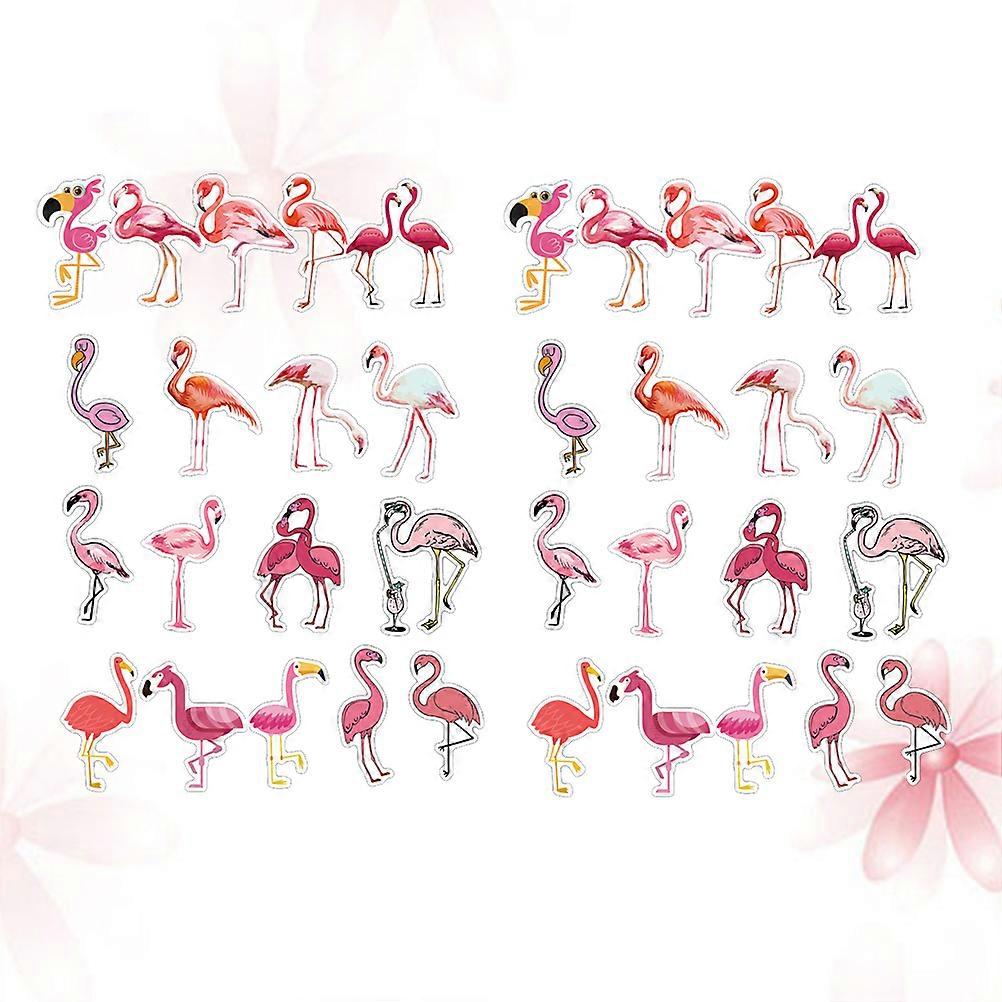 Retro Suitcase Stickers Flamingo Stickers Waterproof Removable PVC 7.6*4.2cm Creative Design Car Decals 36Pcs