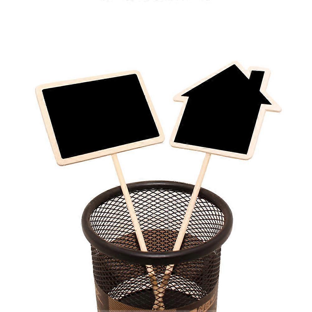Wooden Mini Chalkboard Toppers for Garden Use Multi Color Timber Signs 8 Pcs