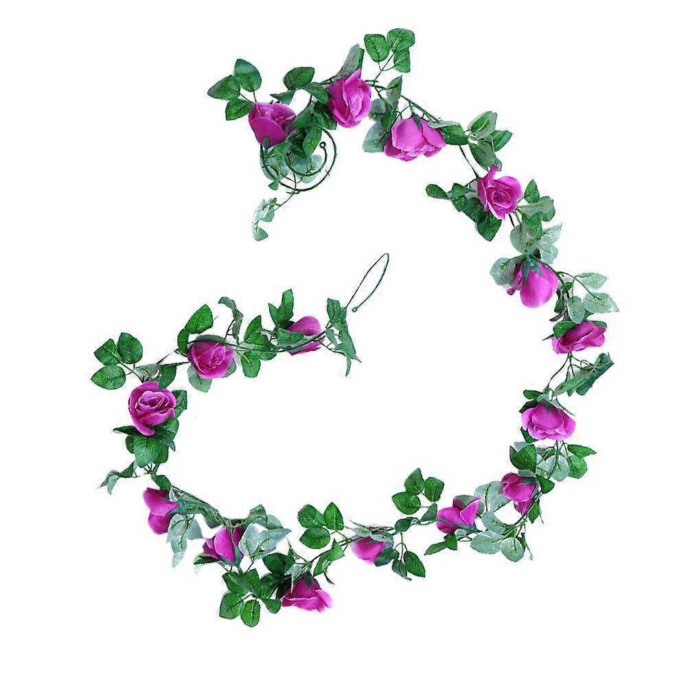 Purple Artificial Rose Vine Decorative Flower for Wedding Party and Home Decoration 3pcs 2 2M