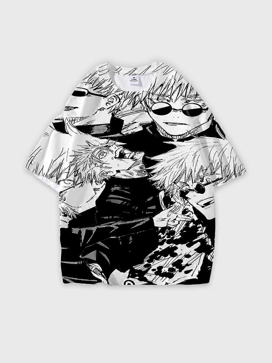 T-shirt round neck Character Pattern loose short sleeve P3027