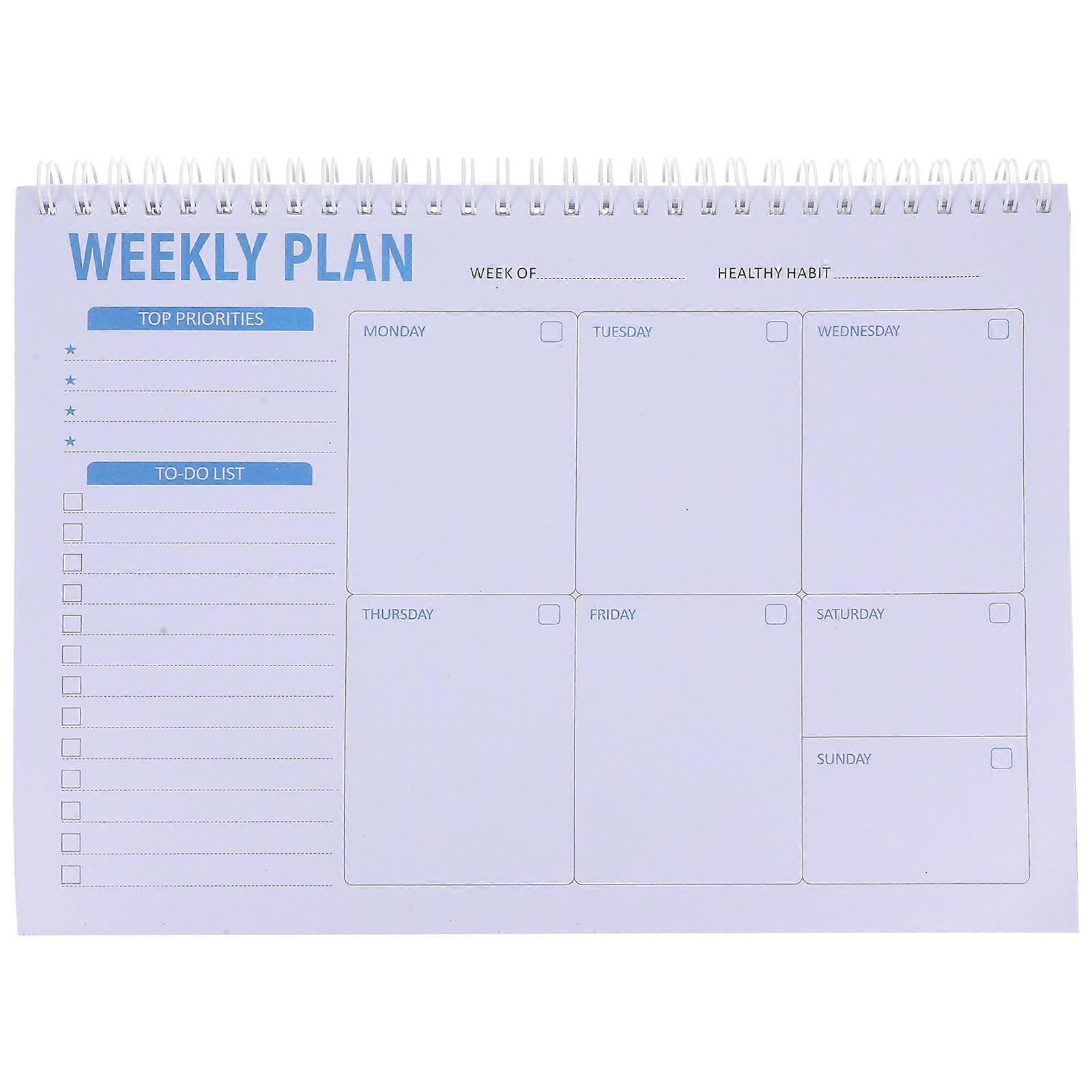 White Daily Planner Notepad with Durable Paper and Metal Material for Writing 6.5 x 8.5 inches
