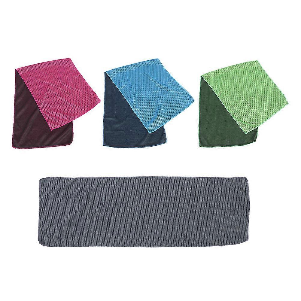 4pcs Quick Dry Cooling Sports Towels, Microfiber Sweat Absorbing Neck & Face Towels, Lightweight Soft Breathable for Gym, Yoga, Running, Backpacking