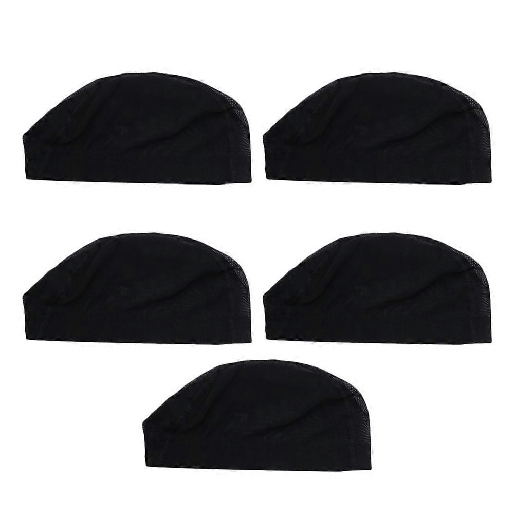 5pcs Elastic Mesh Caps Professional Hair Net Wig Headpiece for Men and Women