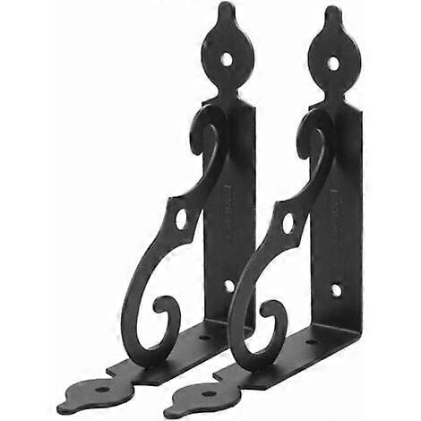 2PCS Triangle Shelf Brackets Black Shelf Bracket Iron