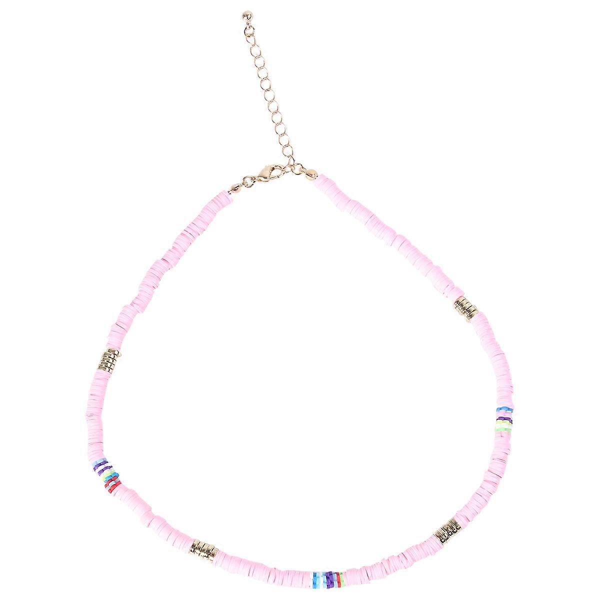 Here's a polished and engaging product description for your **Bohemian Choker Necklace**:
✨ **Bohemian Choker Necklace – Pink Polymer Clay