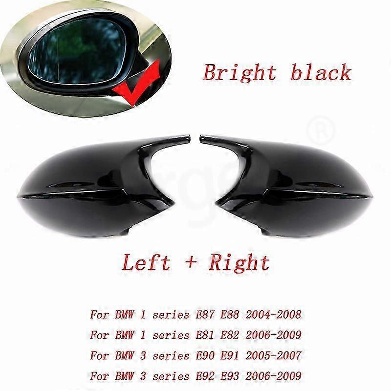 Carbon Fiber Pattern Black Side Mirror Cover Caps Replacement For Bmw E90 E91 2005-2011 E92 E93 2006-2013 E81 E82 E88 E87 E88