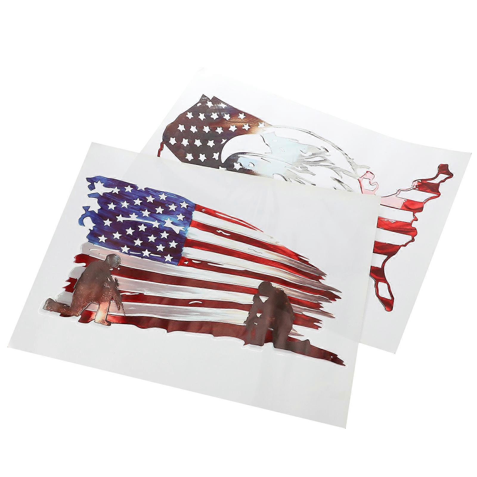 Independence Day Theme Sticker 2Pack Creative Design Wall Sticker Festive Atmosphere 39x29.5cm