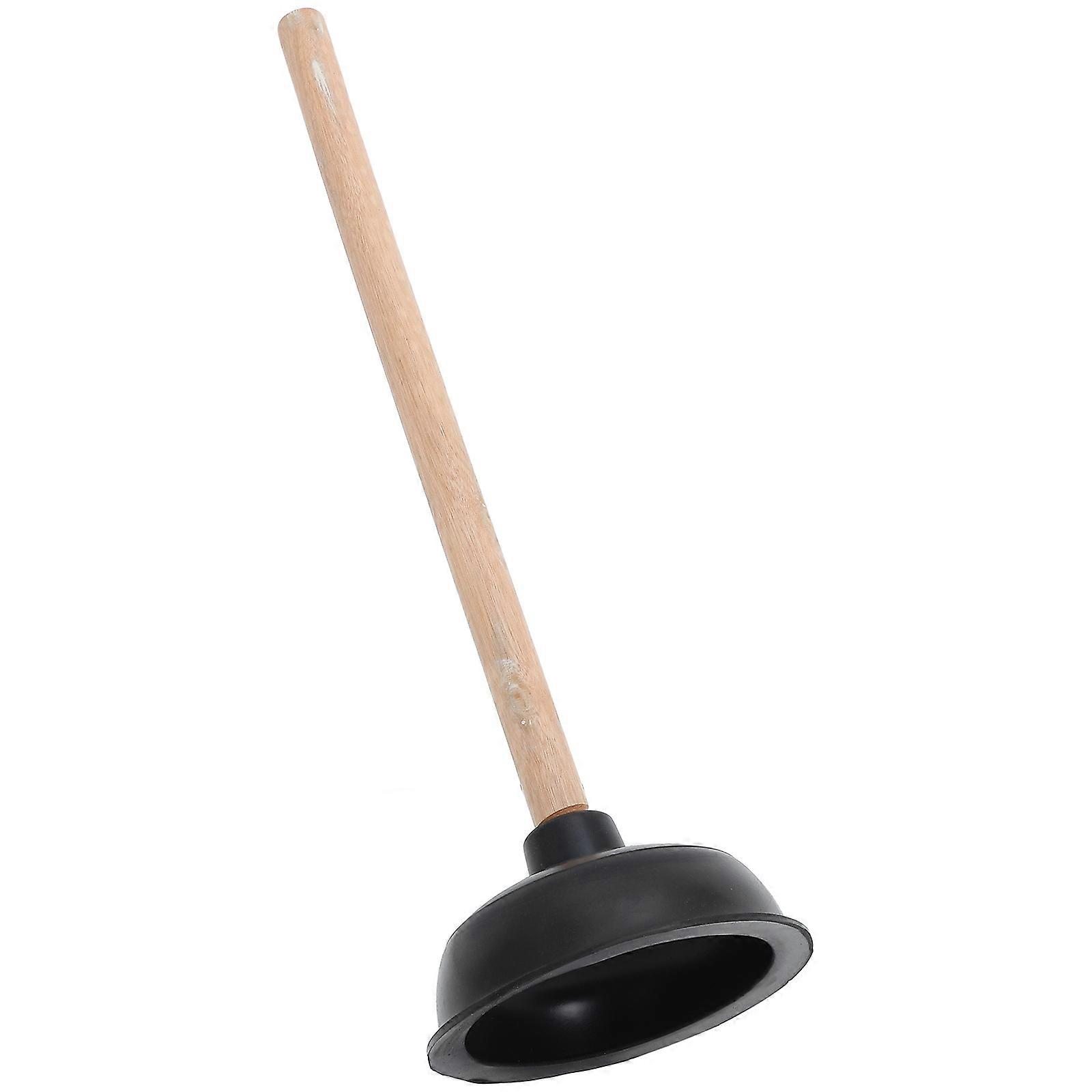 Toilet Anti Clogging Plunger For Hotel Use Ergonomic Handle Made Of Wood And Rubber 1Pcs