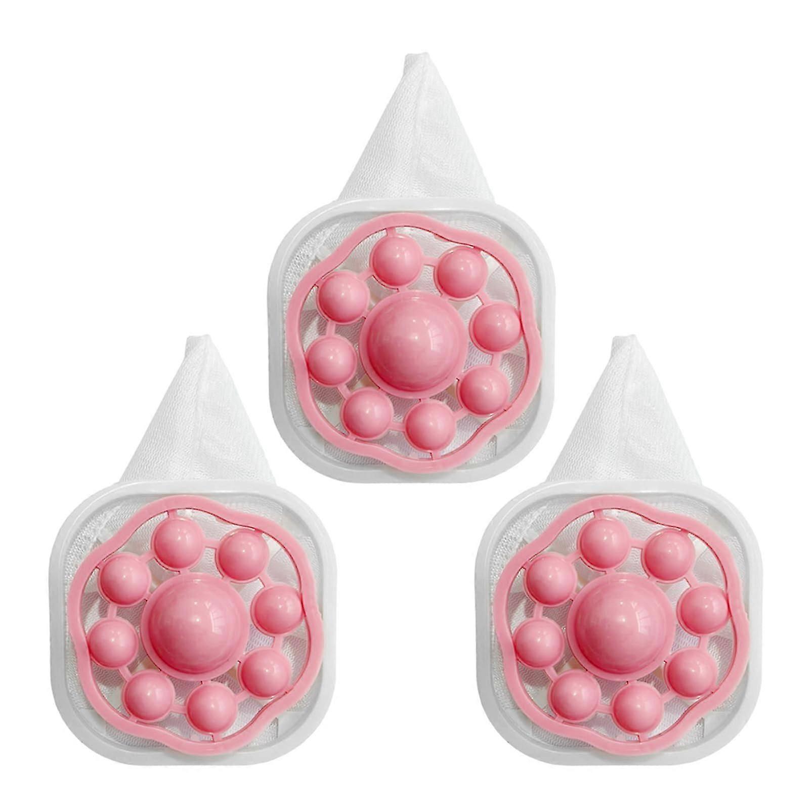 3 x lint filter bags for washing machine, reusable lint trap, laundry ball in the washing machine, lint trap, Rosa Rose