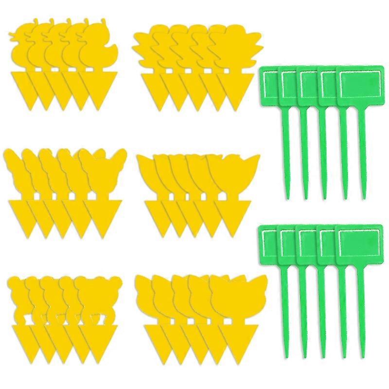 40/49pcs Yellow Stickers Fly Glue Potted Plants Potted Plants Yellow Stickers