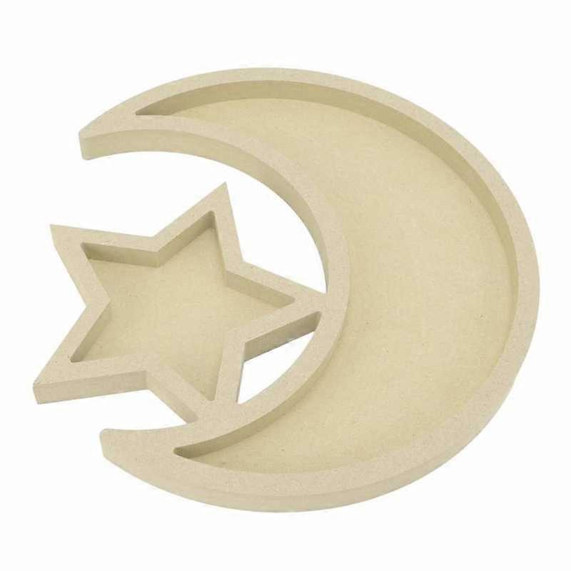 Eid Wooden Tray Eid Wooden Dessert Tray Cute Shape for Party