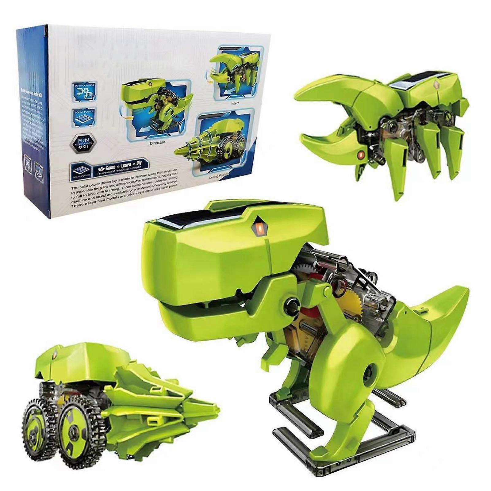 Robot Dinosaur Toys 3 in 1 Solar Insects Robots Drill Machines Assembled Building Games Toy for Children Aged 8 9 10 11 12