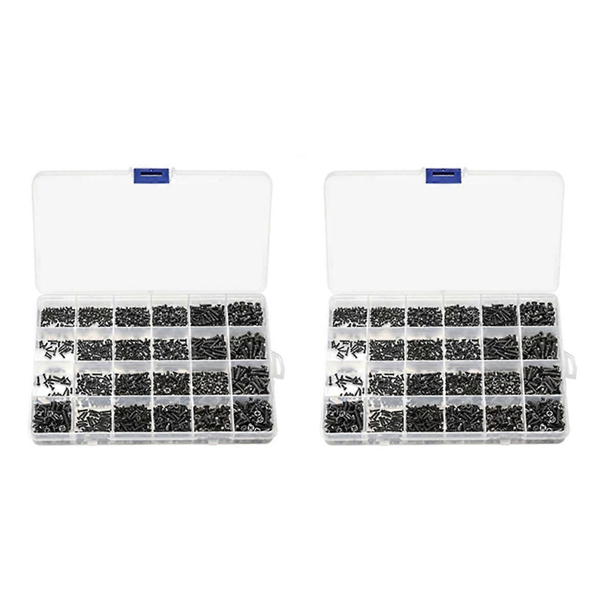 1440Pcs Countersunk Flat Head Mini Screw Set M1.4 M1.7 M2 M2.5 M3 Carbon Steel Computer Notebook Lap